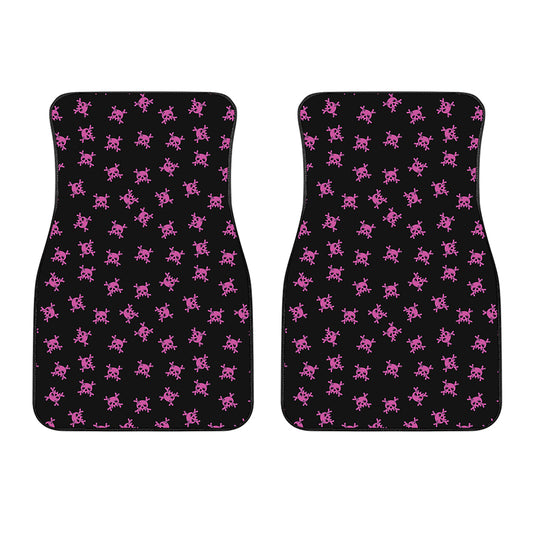 Pink Emo Skull Pattern Print Front Car Floor Mats