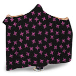 Pink Emo Skull Pattern Print Hooded Blanket