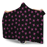 Pink Emo Skull Pattern Print Hooded Blanket