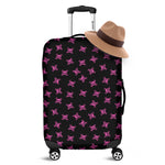 Pink Emo Skull Pattern Print Luggage Cover
