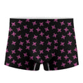 Pink Emo Skull Pattern Print Men's Boxer Briefs
