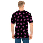 Pink Emo Skull Pattern Print Men's T-Shirt