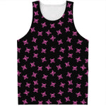 Pink Emo Skull Pattern Print Men's Tank Top