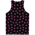 Pink Emo Skull Pattern Print Men's Tank Top