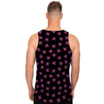 Pink Emo Skull Pattern Print Men's Tank Top