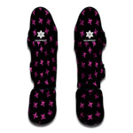 Pink Emo Skull Pattern Print Muay Thai Shin Guard