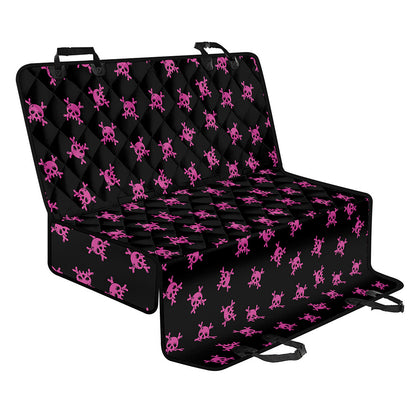Pink Emo Skull Pattern Print Pet Car Back Seat Cover