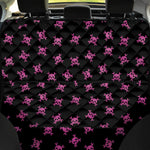 Pink Emo Skull Pattern Print Pet Car Back Seat Cover