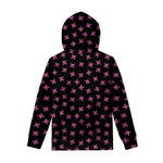 Pink Emo Skull Pattern Print Pullover Hoodie