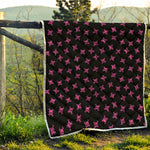 Pink Emo Skull Pattern Print Quilt