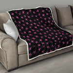 Pink Emo Skull Pattern Print Quilt