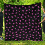 Pink Emo Skull Pattern Print Quilt