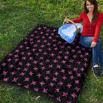 Pink Emo Skull Pattern Print Quilt