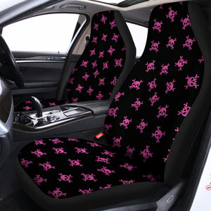 Pink Emo Skull Pattern Print Universal Fit Car Seat Covers