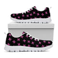 Pink Emo Skull Pattern Print White Running Shoes