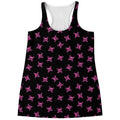 Pink Emo Skull Pattern Print Women's Racerback Tank Top