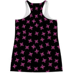 Pink Emo Skull Pattern Print Women's Racerback Tank Top