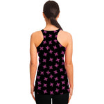 Pink Emo Skull Pattern Print Women's Racerback Tank Top