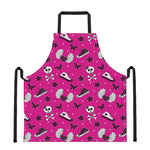Pink Emo Symbols Pattern Print Apron