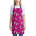 Pink Emo Symbols Pattern Print Apron