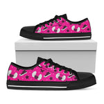 Pink Emo Symbols Pattern Print Black Low Top Shoes