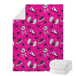 Pink Emo Symbols Pattern Print Blanket