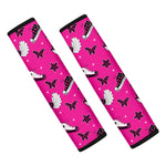 Pink Emo Symbols Pattern Print Car Seat Belt Covers