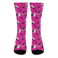 Pink Emo Symbols Pattern Print Crew Socks