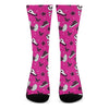 Pink Emo Symbols Pattern Print Crew Socks