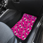 Pink Emo Symbols Pattern Print Front and Back Car Floor Mats