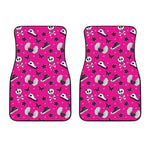 Pink Emo Symbols Pattern Print Front Car Floor Mats