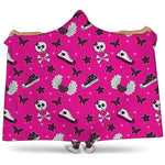 Pink Emo Symbols Pattern Print Hooded Blanket