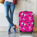 Pink Emo Symbols Pattern Print Luggage Cover