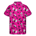 Pink Emo Symbols Pattern Print Men's Short Sleeve Shirt