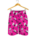 Pink Emo Symbols Pattern Print Men's Shorts