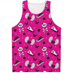Pink Emo Symbols Pattern Print Men's Tank Top