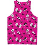Pink Emo Symbols Pattern Print Men's Tank Top
