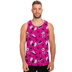 Pink Emo Symbols Pattern Print Men's Tank Top