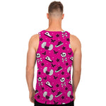 Pink Emo Symbols Pattern Print Men's Tank Top