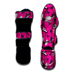 Pink Emo Symbols Pattern Print Muay Thai Shin Guard