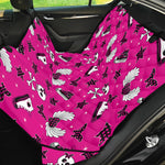 Pink Emo Symbols Pattern Print Pet Car Back Seat Cover