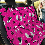 Pink Emo Symbols Pattern Print Pet Car Back Seat Cover