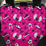 Pink Emo Symbols Pattern Print Pet Car Back Seat Cover