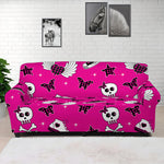 Pink Emo Symbols Pattern Print Sofa Cover