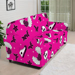 Pink Emo Symbols Pattern Print Sofa Cover