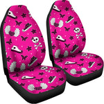 Pink Emo Symbols Pattern Print Universal Fit Car Seat Covers