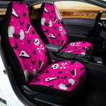 Pink Emo Symbols Pattern Print Universal Fit Car Seat Covers