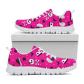 Pink Emo Symbols Pattern Print White Running Shoes