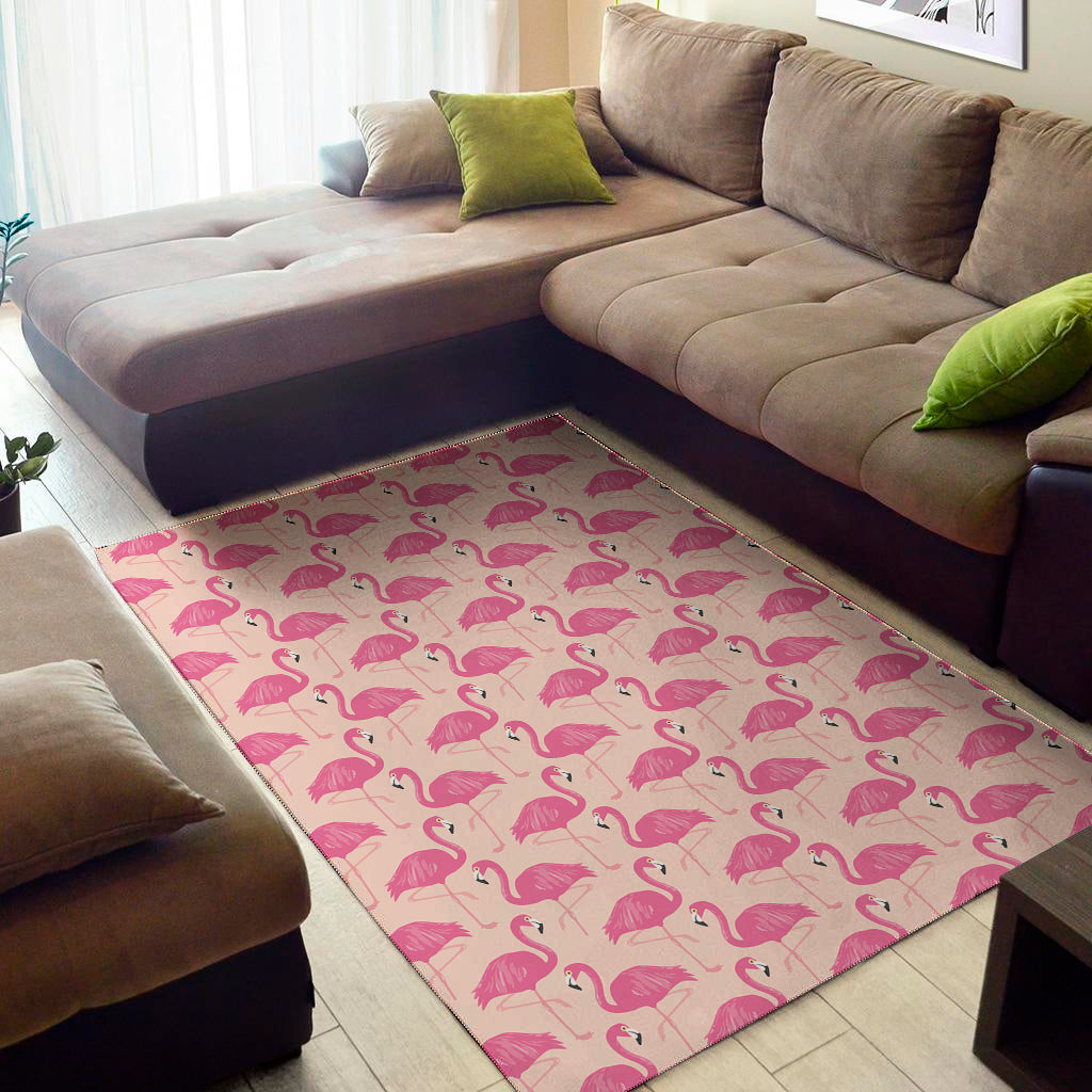 Pink Flamingo Pattern Print Area Rug