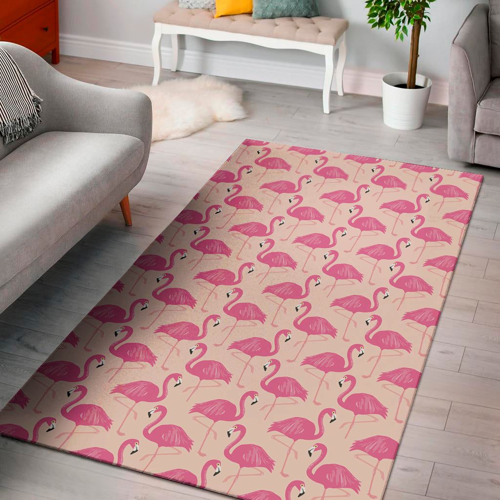 Pink Flamingo Pattern Print Area Rug